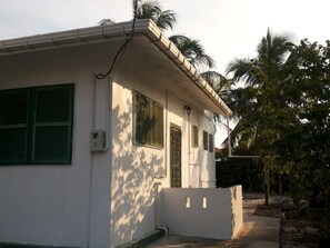 Northern view of back door to The Bungalow