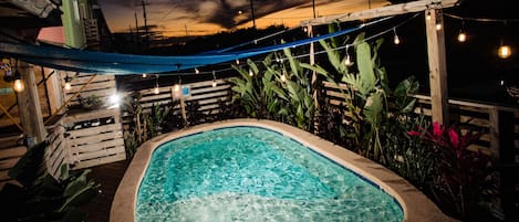 Poolside sunset
