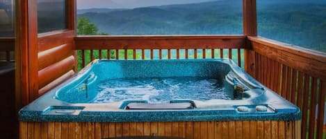 Luxurious hot tub with an incredible view!