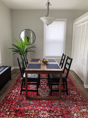 Dining room, open to the living room. Also, laundry closet ( washer/dryer).