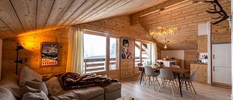 Wohnzimmer - Alpine Chic Penthouse in Verbier