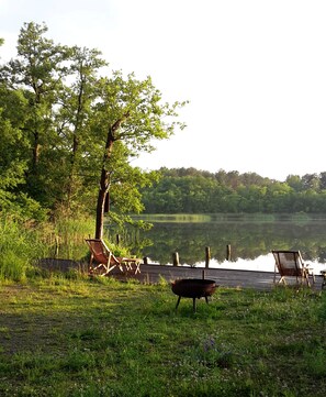 Ferienhof direkt am See, Startpunkt für Bootstouren auf der Seenplatte