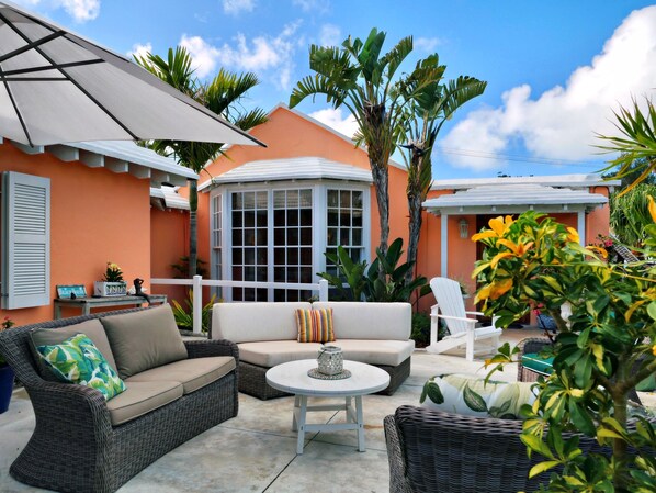 Patio with Bay Window from Living Room