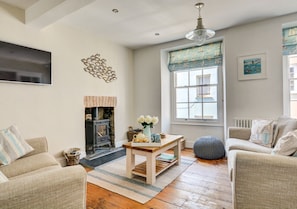 First floor lounge with wood burner
