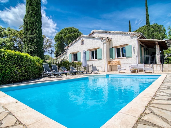 Blau, Schwimmbad, Villa