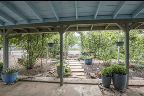 View of the garden from the front porch.