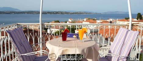 panoramic view of Spetses from the private balcony