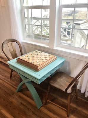 Game table in living room