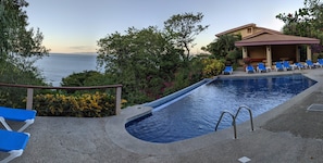 Enjoy panoramic views of the Pacific Ocean from the cliffside pool.