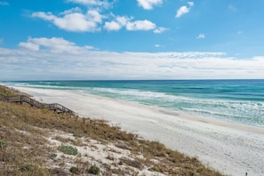 You are a short walk to beautiful dunes, sugar sand beaches, and crystal blue waters!