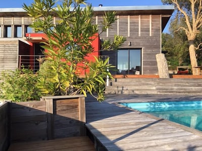 Casa de arquitecto de madera Sur Heath - Playa moderna de madera casa 2 kilometros