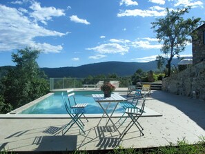 Schwimmbad, Eigentum, Grundeigentum, Haus, Estate, Villa, Gebäude, Freizeit, Berg, Urlaub