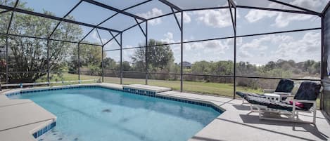 Relaxing pool with conservation views