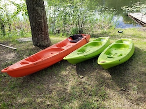 We have 3 kayaks and two paddleboards to use for no fee
