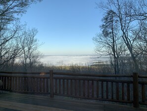 In the clouds.