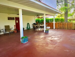 Lodge patio.