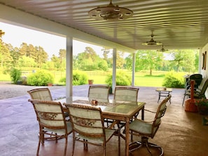 Lodge patio.