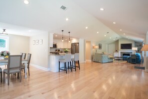 Open, one-level home with warmth and charm. 