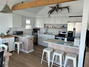 Updated kitchen quartz countertops, stainless steel appliances, new cabinets