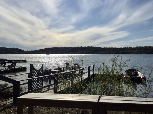 Dock and view of Great Slave Lake