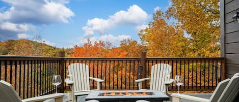 Gorgeous views surround our built in fire pit.