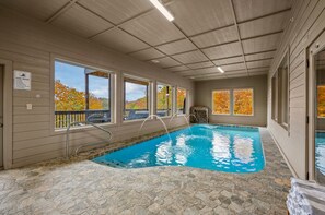 Indoor pool remains at 80 degrees year round and has amazing views!