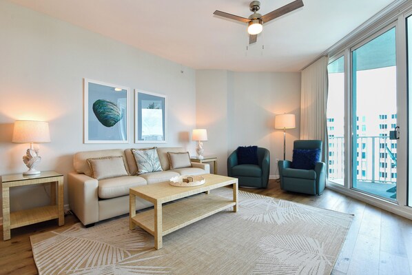 The Palms of Destin 21005 - Living Area to Balcony