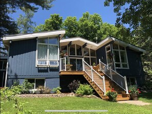 Beautiful south facing views of the lake with large windows.