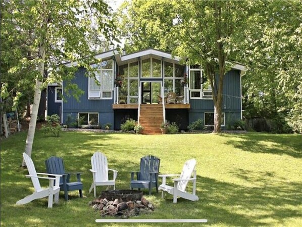 Lakeside view of the property.