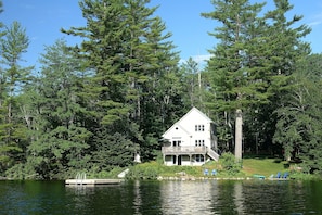 Summer view of cabin from the water