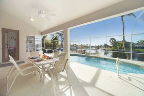 Dining poolside