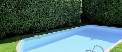 Swimming Pool, Property, Grass, Shrub, Rectangle, Hedge, Plant, Tree, Leisure, House