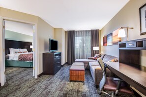 Sink into the cozy sofa after a day exploring the area.