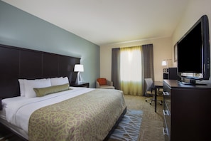 Relax on the comfy bed after a day outside.