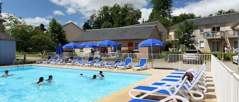 Take a dip in the outdoor pool.