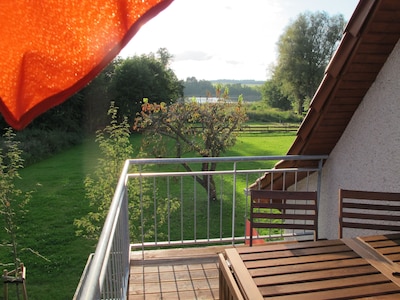 View of the lake - modern apartment with a large terrace