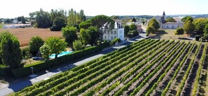 View of the Logis next to the vineyard.