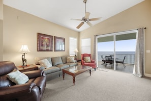 Living Room - Balcony Access, Ocean Views, Sleeper Sofa + TV