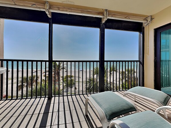 Balcony - Dining + Lounge Chairs with Ocean Views
