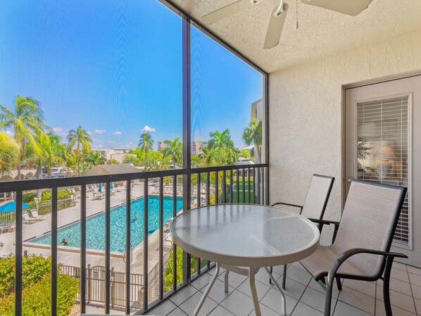 Balcony Seating with Pool Views