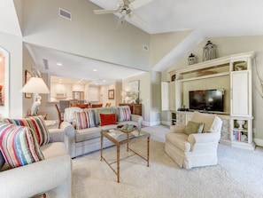 Great Space - The living room seats are comfortable, the view is spectacular, and the Florida experience is just around the corner. Book your stay at Ponte Vedra Fishermans Cove 45 today!