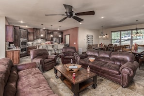 Family Time - Gather in the well-appointed living room for movie night! Pop a few bowls of popcorn, put a movie in, and settle into our overstuffed couches for a fun family night. 