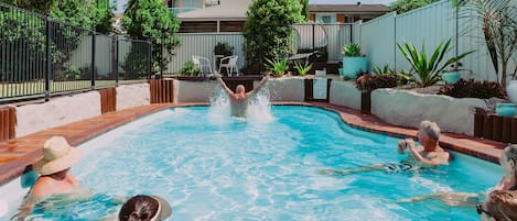 Solar heated pool. Large private pool for guests use.