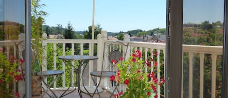 The balcony has a lovely view over Sarlat