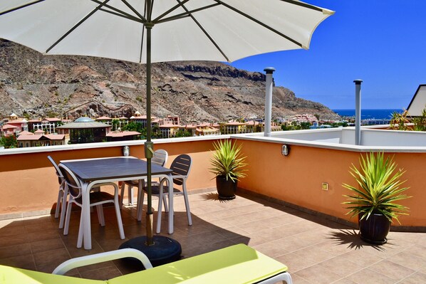 Private roof terrace with sea view