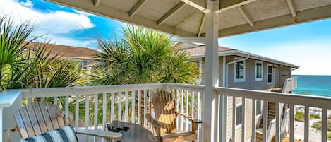 Welcome to Shore Haven Unit 5A! Enjoy our shady Balconies - Keep cool on even the hottest afternoons. Settle out here with a drink to admire the sunset.