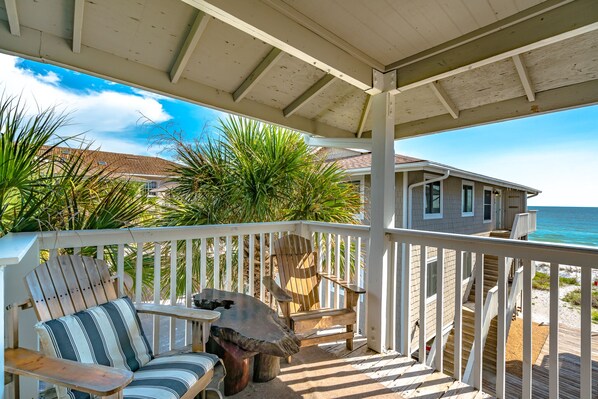 Welcome to Shore Haven Unit 5A! Enjoy our shady Balconies - Keep cool on even the hottest afternoons. Settle out here with a drink to admire the sunset.