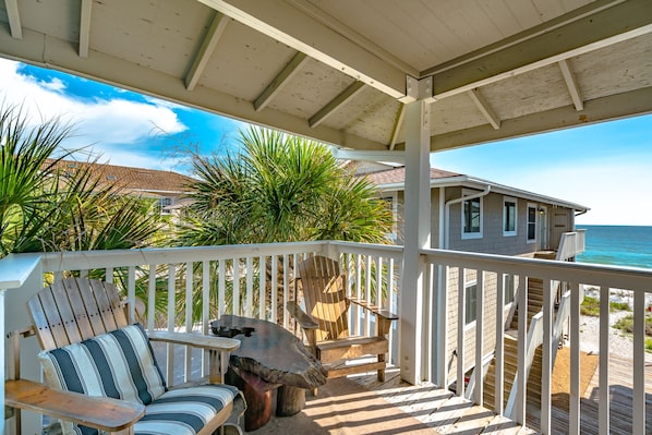 Welcome to Shore Haven Unit 5A! Enjoy our shady Balconies - Keep cool on even the hottest afternoons. Settle out here with a drink to admire the sunset.