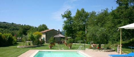 Water, Plant, Sky, Furniture, Swimming Pool, Green, Tree, Chair, Cloud, Outdoor Furniture