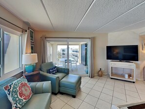 Living Area - Balcony Access + Smart TV